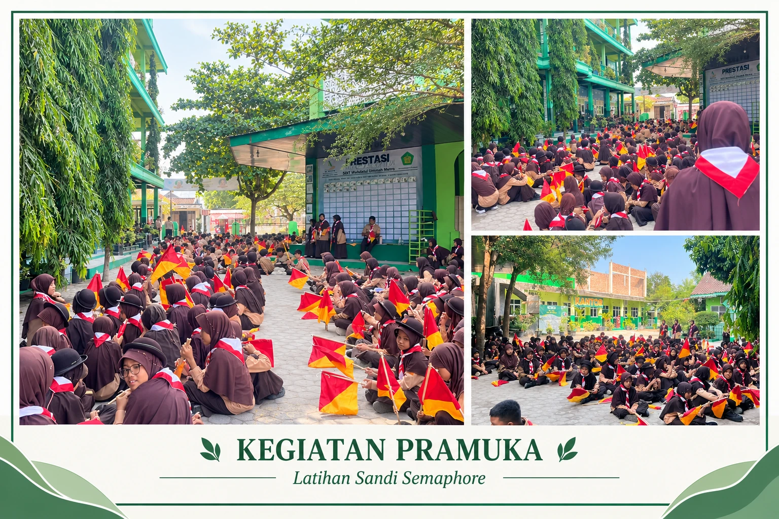 Ummah Metro Gelar Kegiatan Pramuka, Siswa Antusias Berlatih Sandi Semaphore